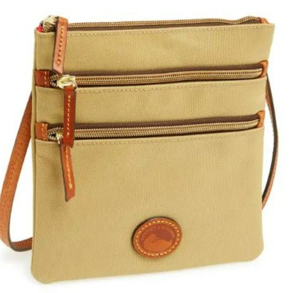 Dooney & Bourke Handbags - Donney & Burke Triple Zip Canvas and Leather Crossbody